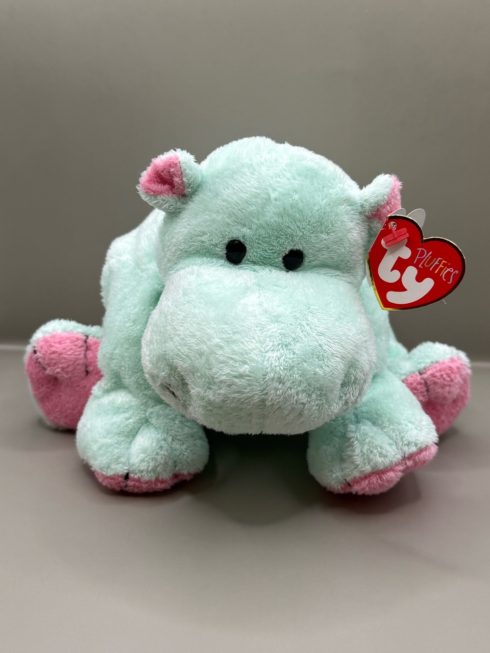 Ty Pluffies Tubby the Hippo Hippopotamus Plush Stuffed Animal Tylux Lovey